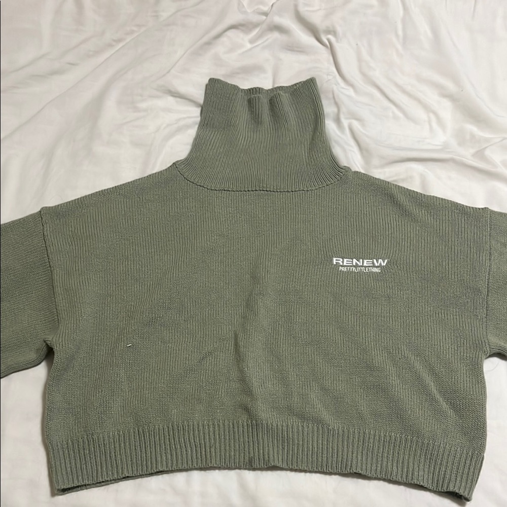 Women's Green Turtleneck Sweater